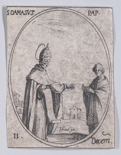 S. Damase, pape (St. Damasus, Pope), December 11th, from "Les Images De Tous Les Saincts et Saintes de L'Année" (Images of All of the Saints and Religious Events of the Year)