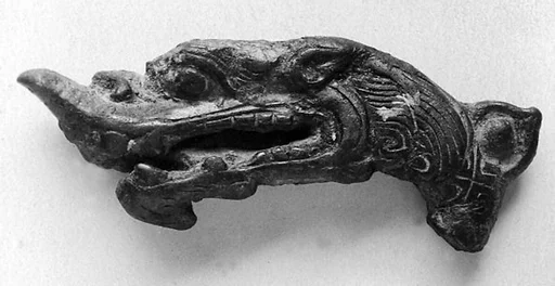 唐  青銅龍首端飾|Finial in the shape of dragon’s head