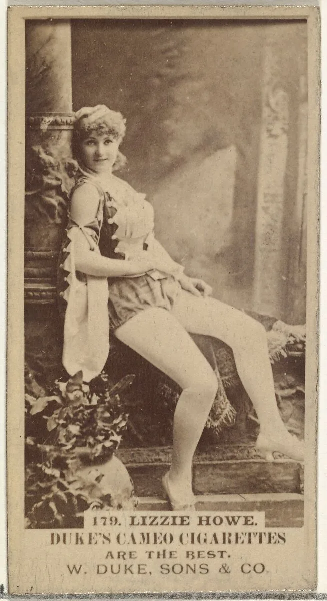 Card Number 179, Lizzie Howe, from the Actors and Actresses series (N145-5) issued by Duke Sons & Co. to promote Cameo Cigarettes — W. Duke, Sons & Co.
