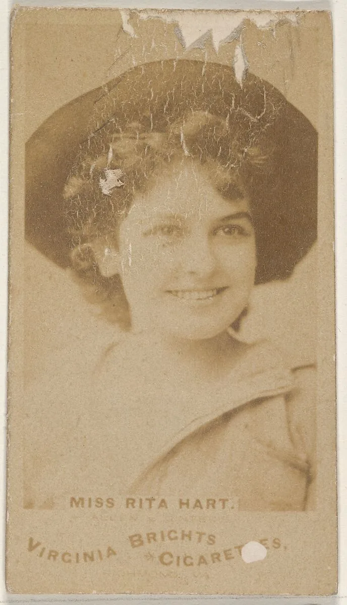 Miss Rita Hart, from the Actors and Actresses series (N45, Type 1) for Virginia Brights Cigarettes — Allen & Ginter
