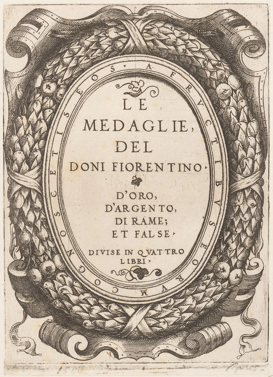 Title plate: Le Medaglie del Doni Fiorentino — Enea Vico