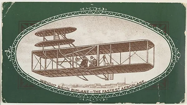 Wright Bro's Airplane, The Fastest Aeroplane, from Speed Champions series (T228), issued by Mendel's Cigarros and DePew Cigarros — Edward D. DePew & Company|Mendel & Company