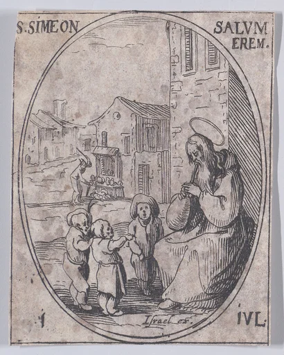 S. Siméon Salus, évêque (St. Simeon Salus, Bishop), July 1st, from "Les Images De Tous Les Saincts et Saintes de L'Année" (Images of All of the Saints and Religious Events of the Year)