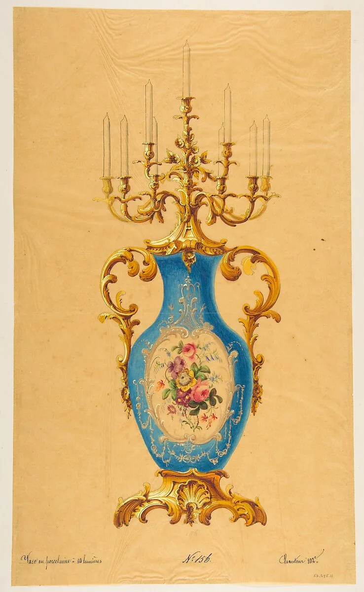 Design for a Porcelain Candelabra — Anonymous, French, 19th century
