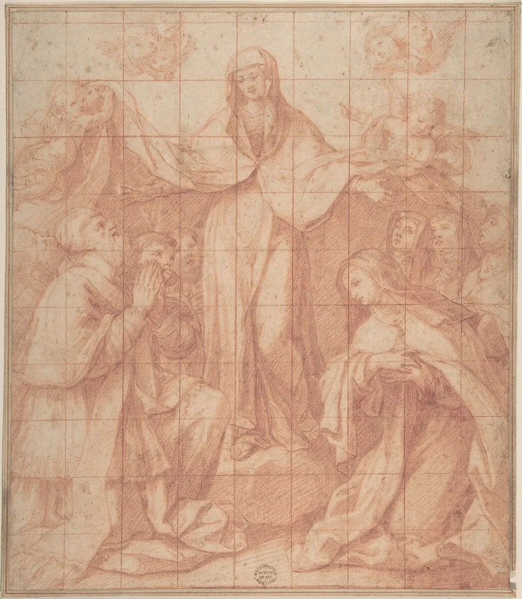 Madonna of Mercy — Anonymous, Italian, Roman-Bolognese, 17th century
