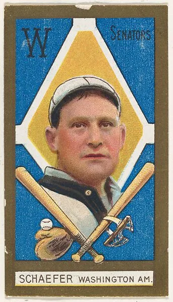 Herman Schaefer, Washington Senators, American League, from the "Baseball Series" (Gold Borders) set (T205) issued by the American Tobacco Company — American Tobacco Company