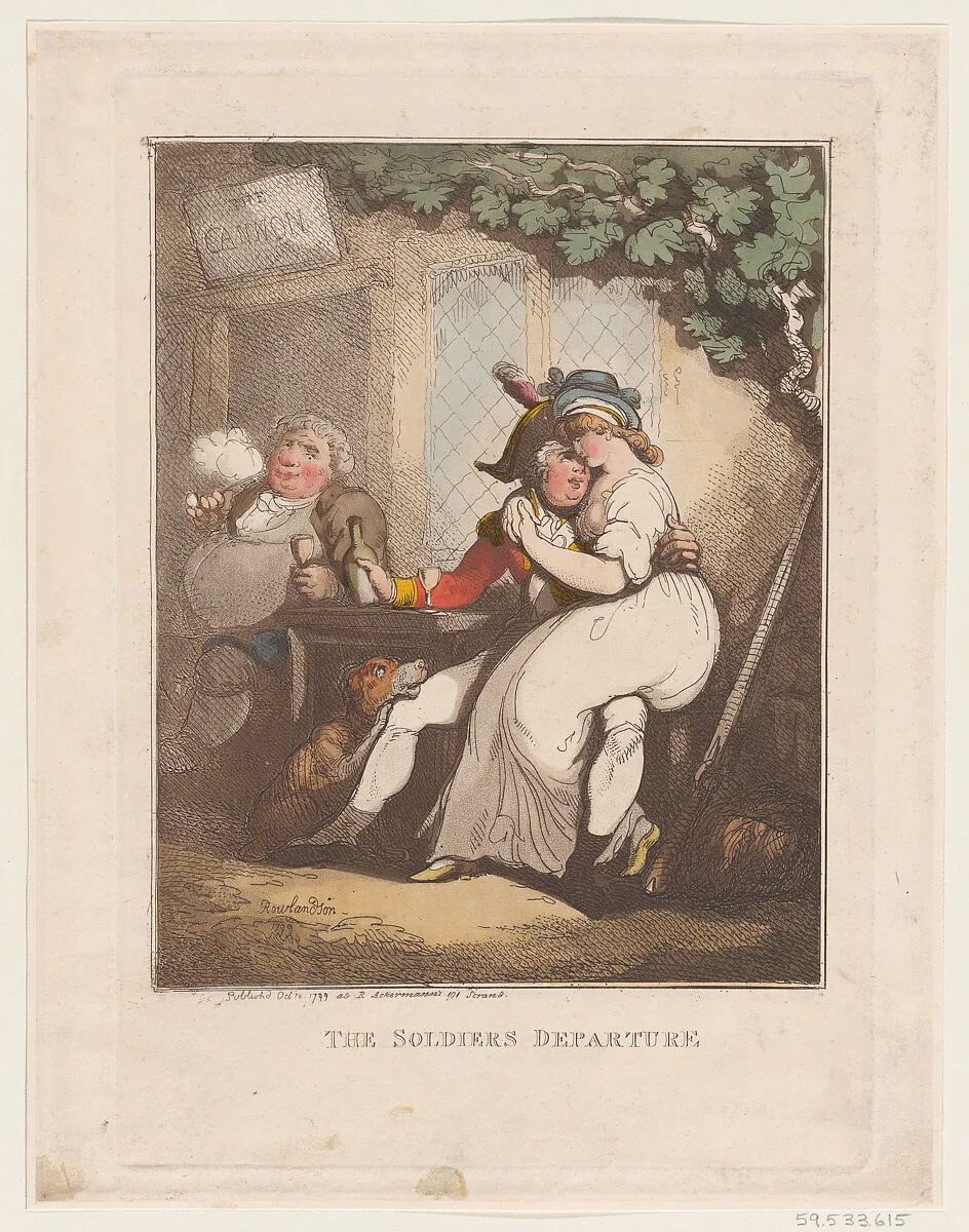 The Soldier's Departure — Thomas Rowlandson|Rudolph Ackermann, London