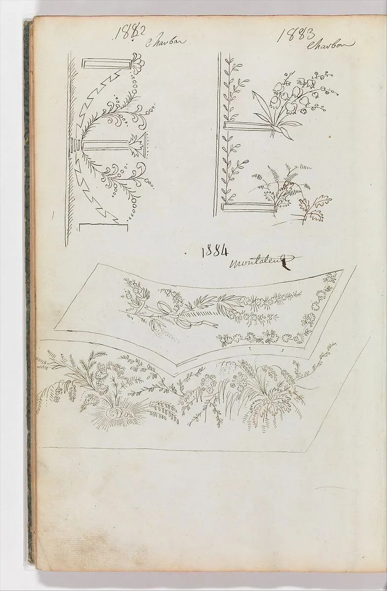 Scrapbook of Designs for Embroidered Waistcoats — Fabrique de Saint Ruf