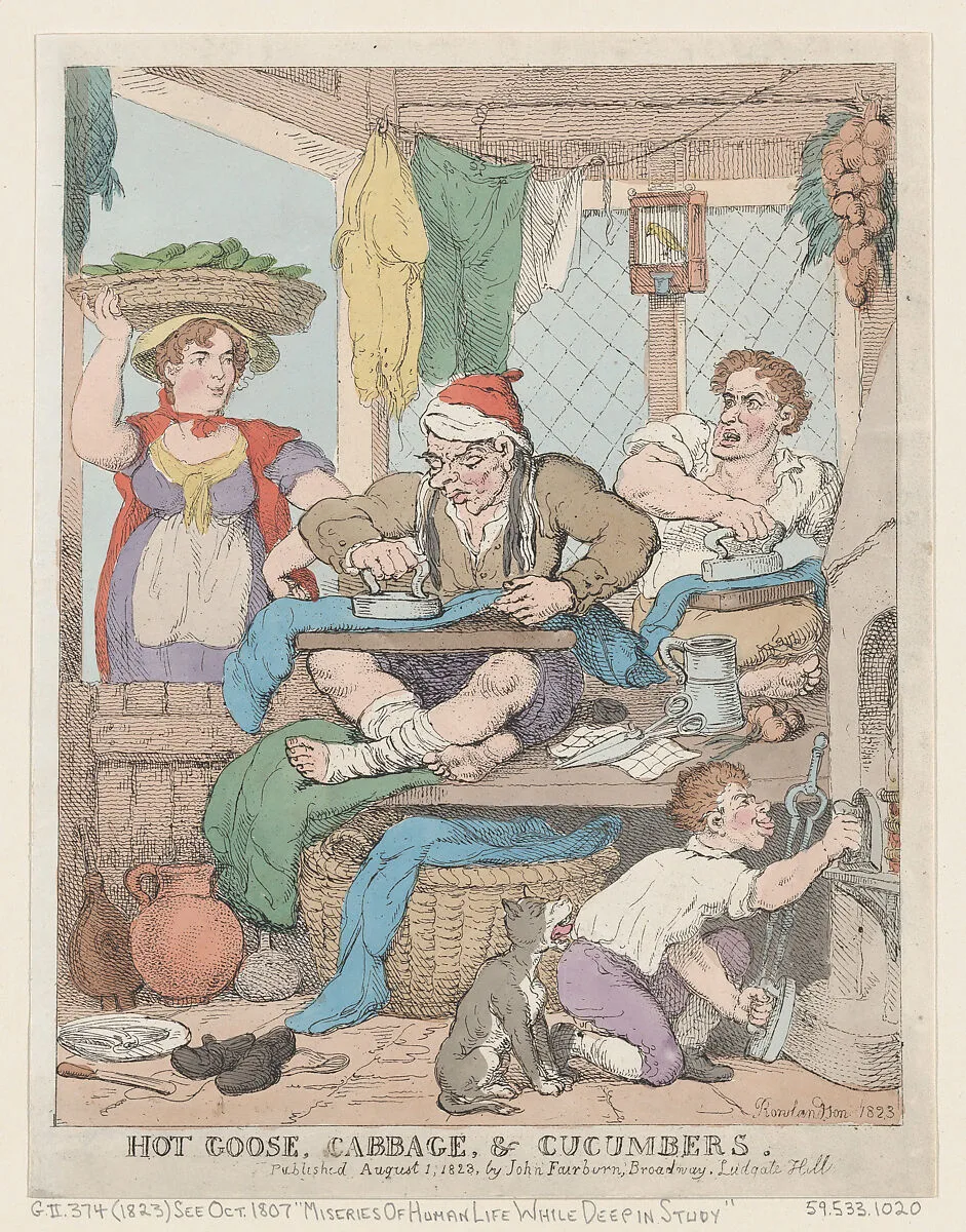 Hot Goose, Cabbage & Cucumbers — John Fairburn|Thomas Rowlandson