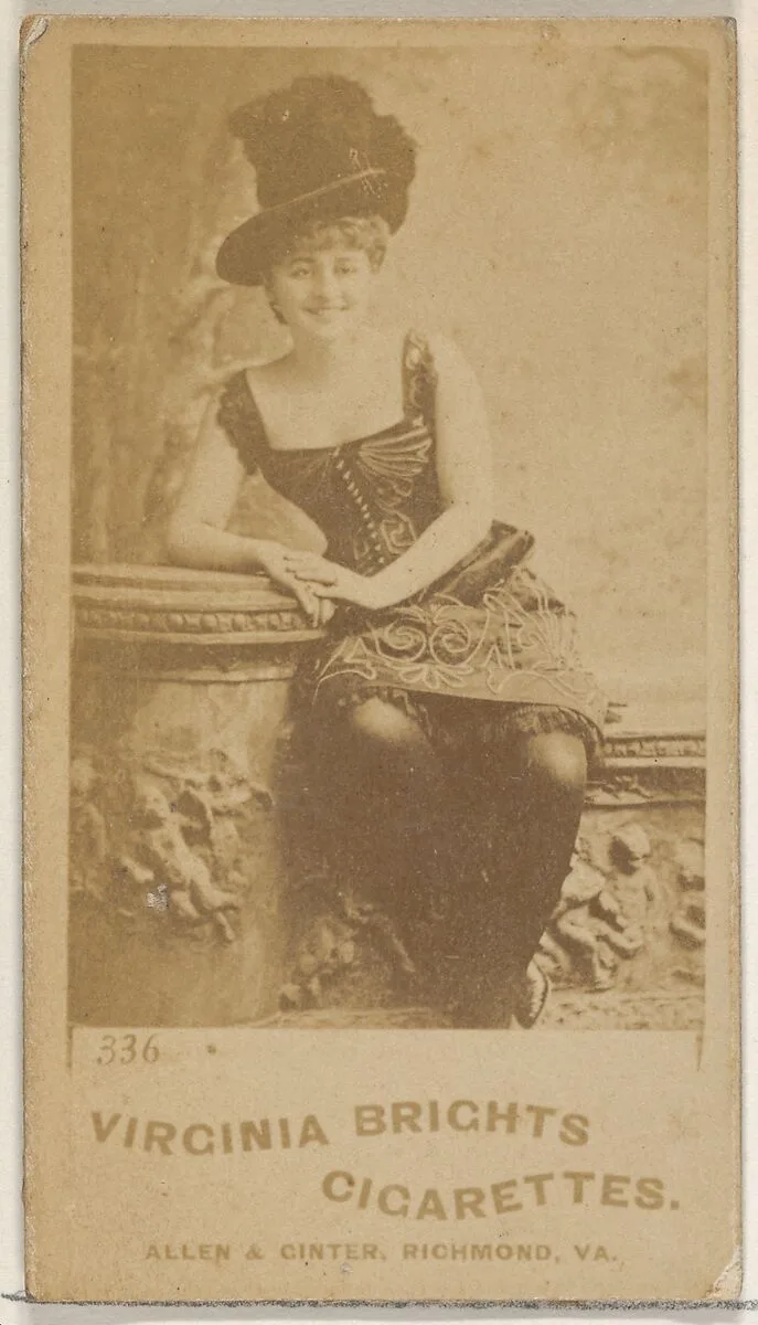 Card 336, from the Actors and Actresses series (N45, Type 5) for Virginia Brights Cigarettes — Allen & Ginter