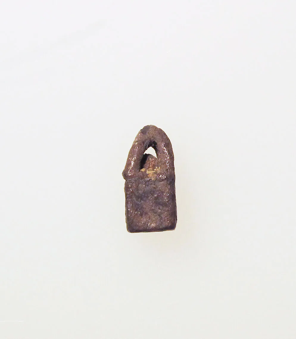 Silver cage and ball pendant from an earring — Unknown