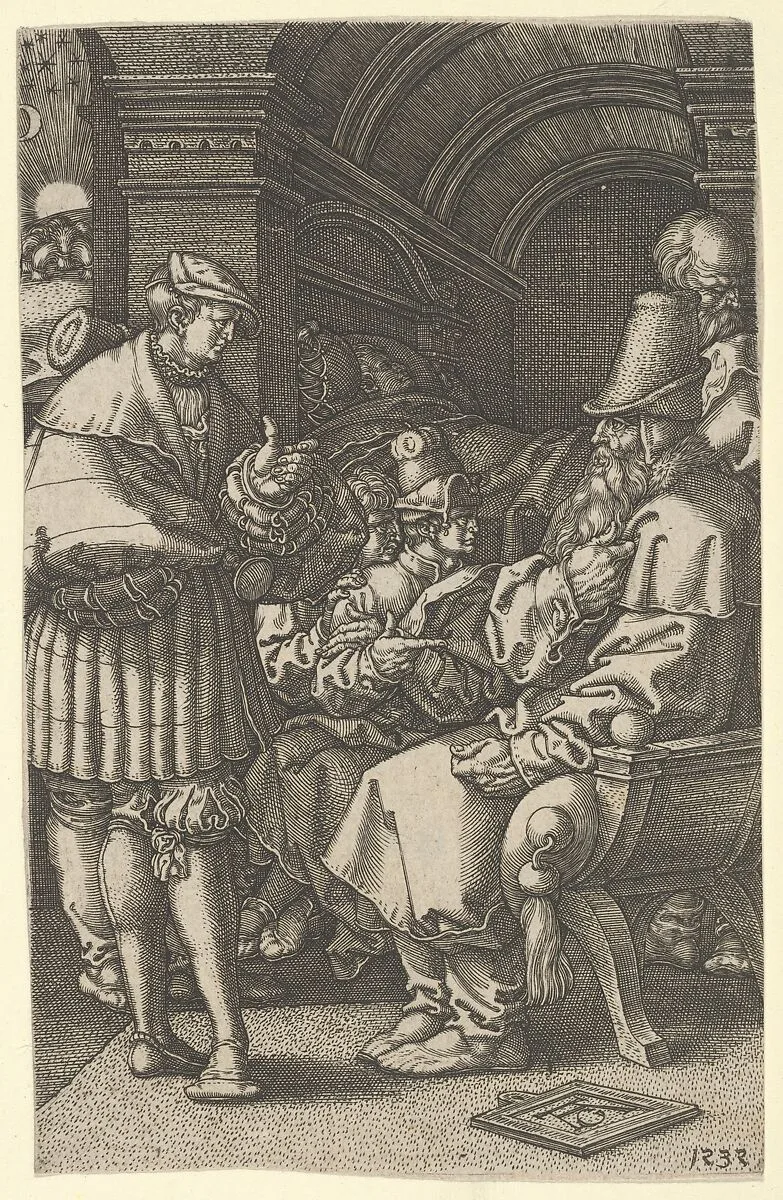 Joseph Explaining His Dreams to Jacob, from The Story of Joseph — Heinrich Aldegrever