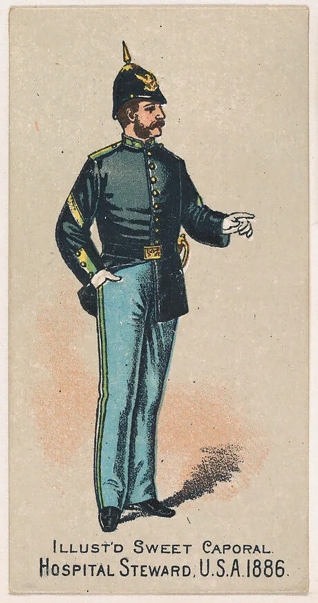 Hospital Steward, United States Army, 1886, from the Military Series (N224) issued by Kinney Tobacco Company to promote Sweet Caporal Cigarettes — Kinney Brothers Tobacco Company