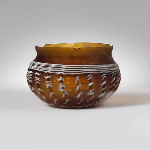 Glass ribbed bowl