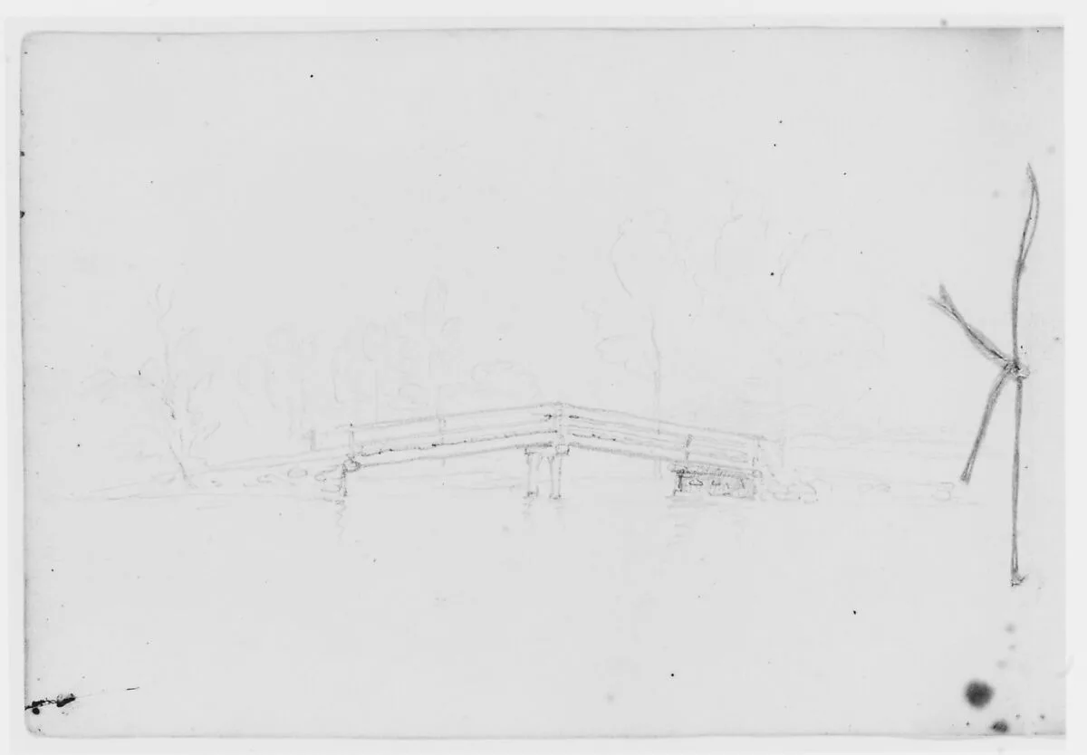 Bridge in Landscape (from Sketchbook) — Asher Brown Durand