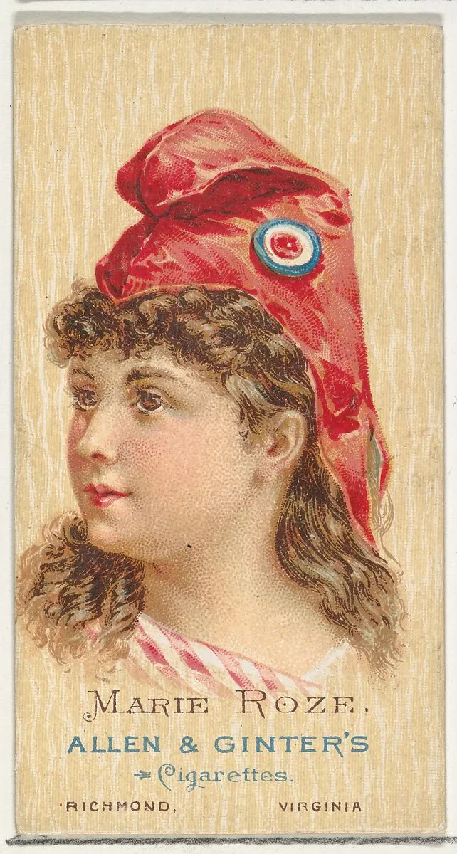 Marie Roze, from World's Beauties, Series 2 (N27) for Allen & Ginter Cigarettes — Allen & Ginter|Lindner, Eddy & Claus