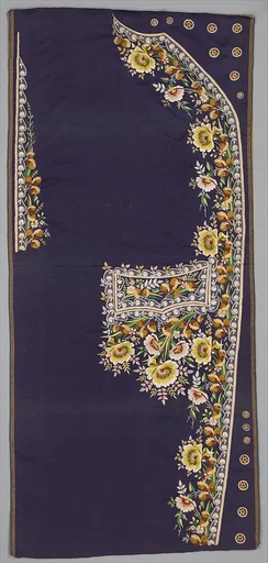 Embroidered panels for a man's suit