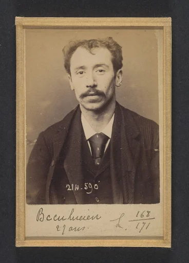 Becu. Lucien. 27 ans, né à la Conté d'Abigny (Pas-de-Calais). Garçon de café. Pas de motif. 22/2/94.