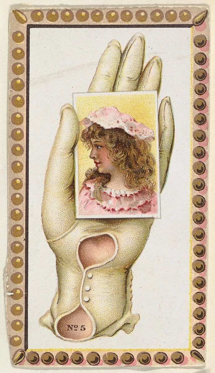 Card Number 5, cut-out from banner advertising the Opera Gloves series (G29) for Allen & Ginter Cigarettes — Allen & Ginter|American Tobacco Company