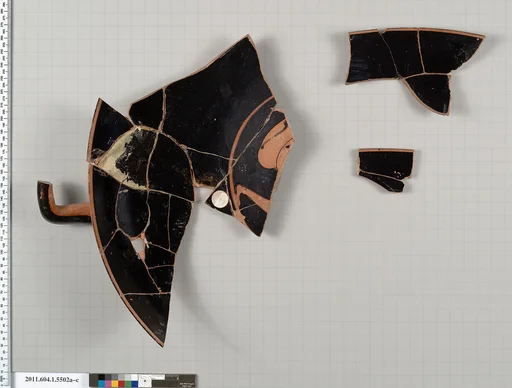 Terracotta rim fragments of a kylix (drinking cup)