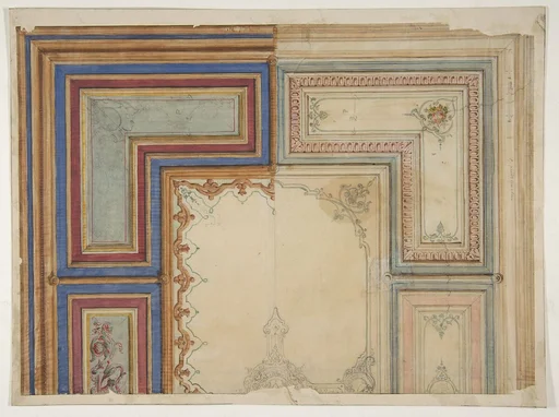 Two alternative designs for the painted decoration of a ceiling