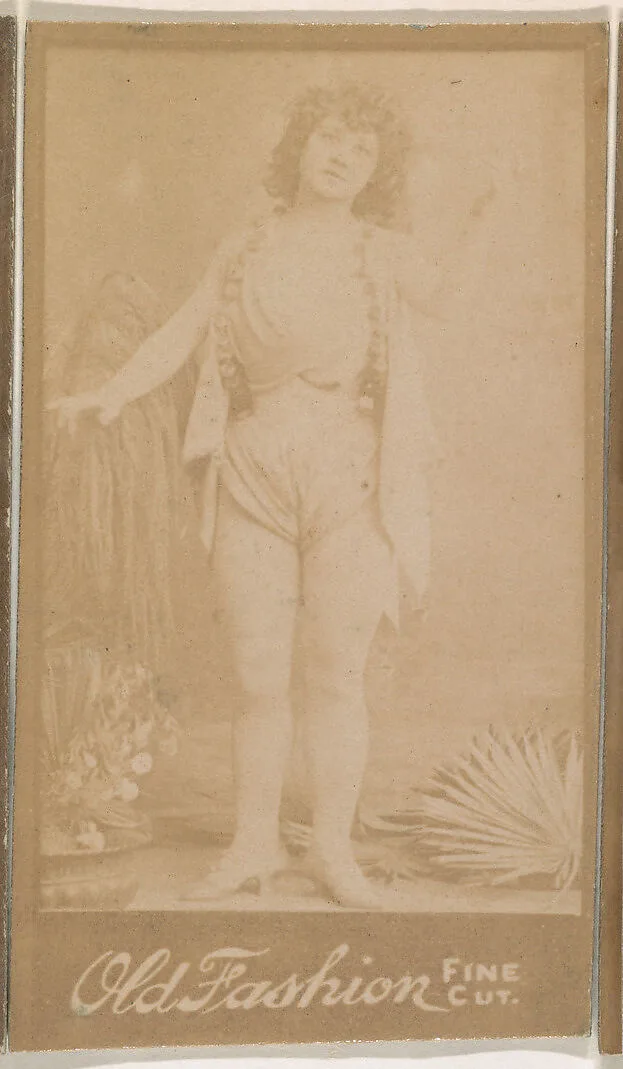 Actress posing with upraised arm, from the Actresses series (N664) promoting Old Fashion Fine Cut Tobacco — Unknown