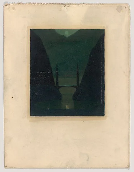 A Bridge in a Mountainous Landscape — Herbert E. Crowley