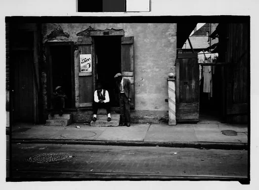 [Men Seated on Stoops on Burgundy Street, French Quarter, New Orleans, Louisiana]