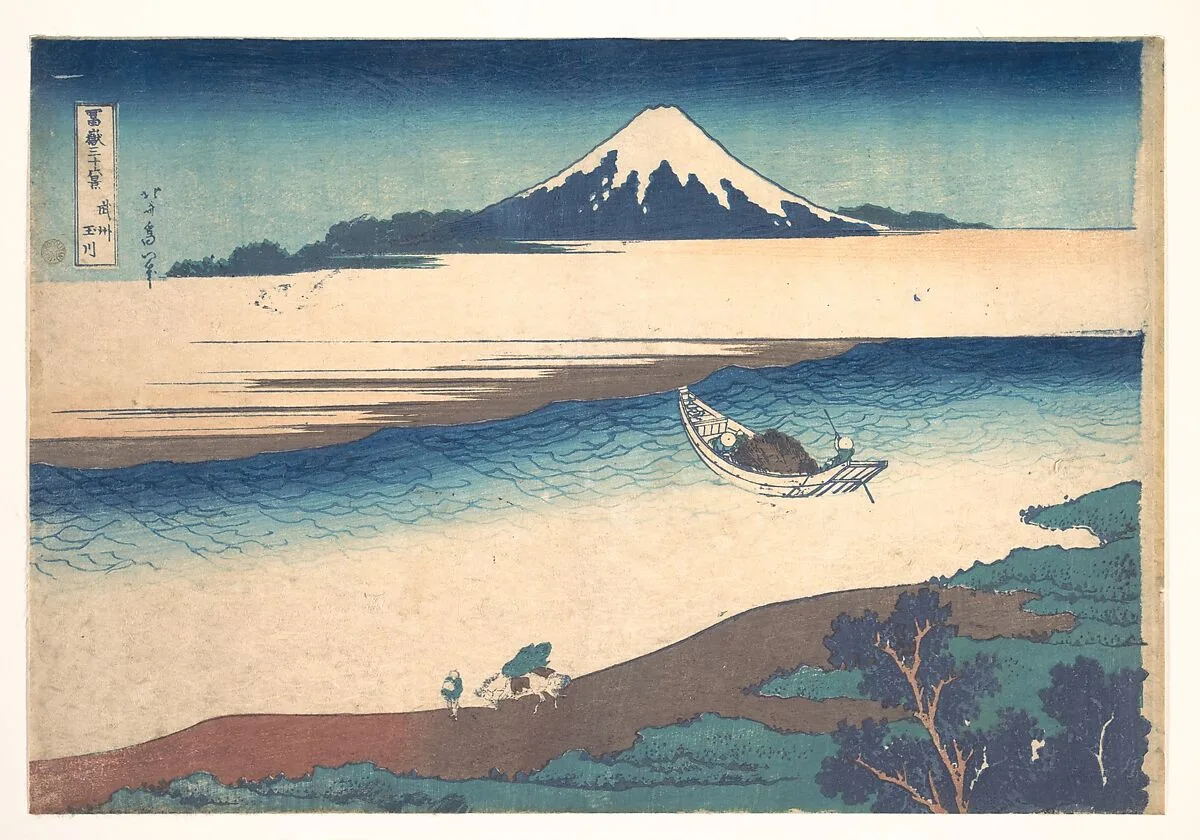 冨嶽三十六景 武州玉川|Tama River in Musashi Province (Bushū Tamagawa), from the series Thirty-six Views of Mount Fuji (Fugaku sanjūrokkei) — Katsushika Hokusai