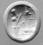 Stamp seal (oval conoid) with cultic scene — Unknown