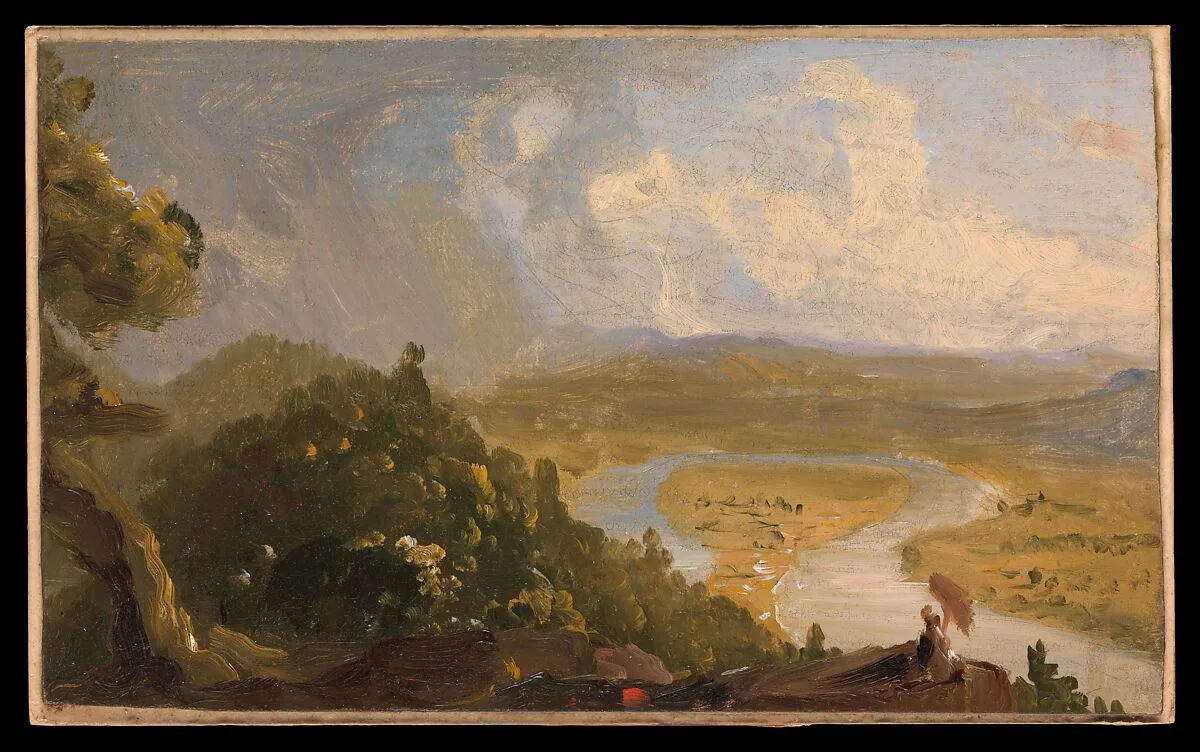 Sketch for View from Mount Holyoke, Northampton, Massachusetts, after a Thunderstorm (The Oxbow) — Thomas Cole