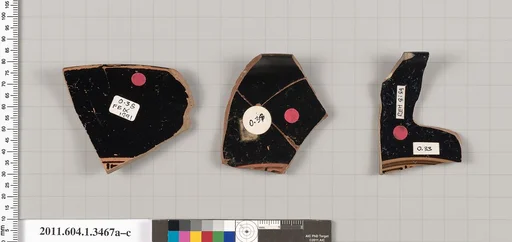 Terracotta rim fragments of kylikes (drinking cups)