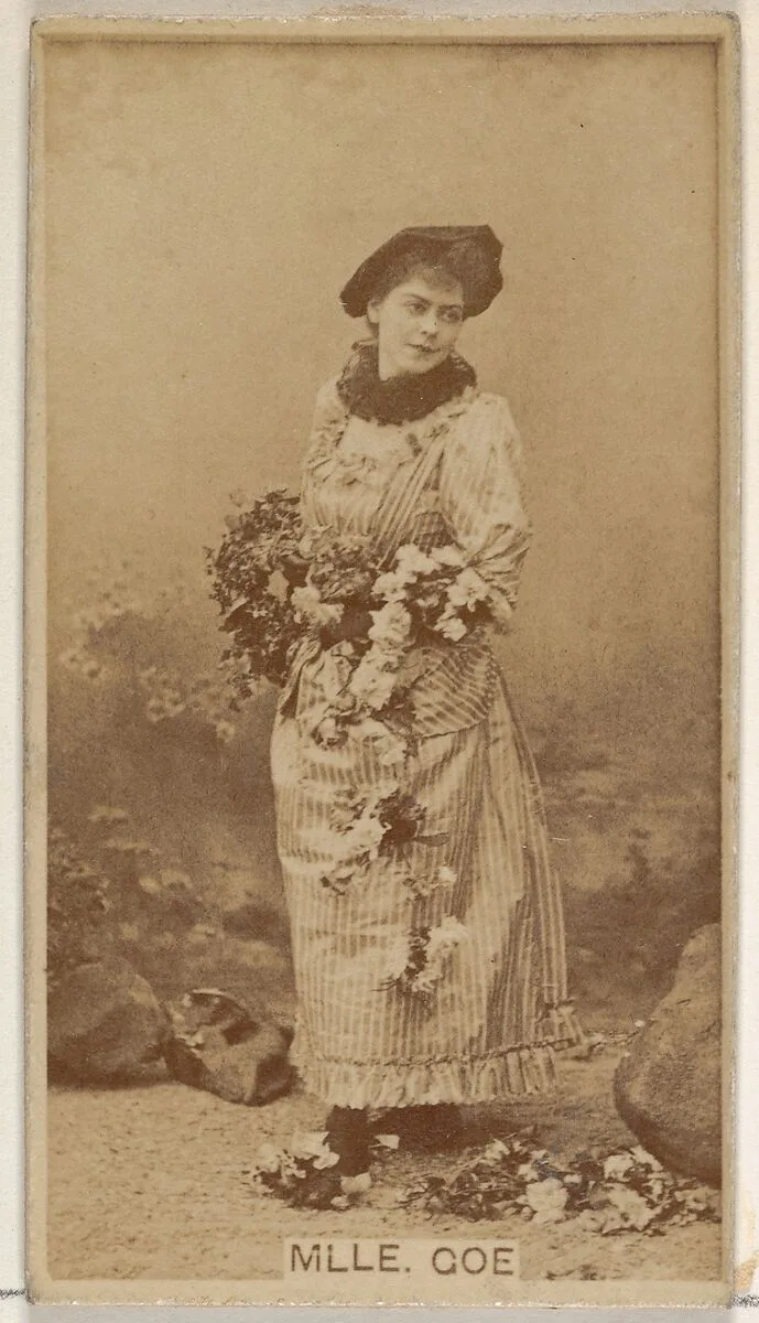 Mlle. Coe, from the Actors and Actresses series (N45, Type 8) for Virginia Brights Cigarettes — Allen & Ginter