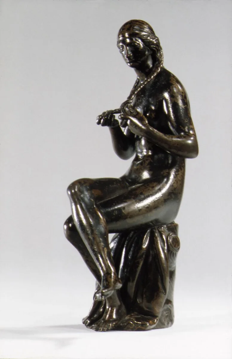 Girl Braiding her Hair — Barthélemy Prieur