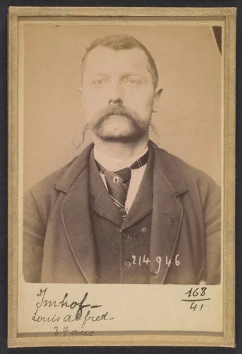 Imhof. Louis, Alfred. 37 ans, né à Mex (Suisse). Journalier. Anarchiste. 1/3/94.