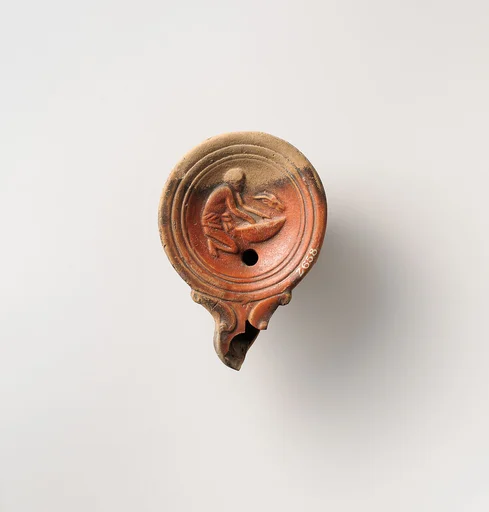 Terracotta oil lamp