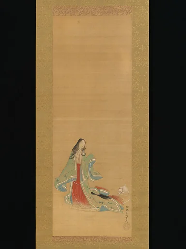 月岡雪鼎筆 女三宮「若菜上」『源氏物語』|The Third Princess with her Cat, from the "New Herbs I" (Wakana I) chapter The Tale of Genji (Genji monogatari}