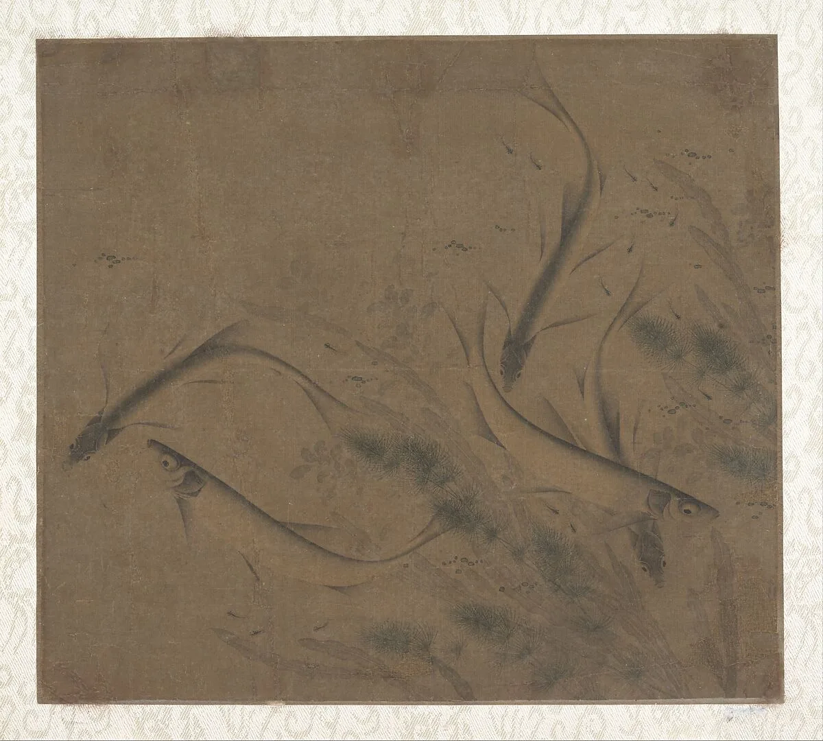 宋 傳 趙克敻 藻魚圖 冊頁|Fish at play — Zhao Kexiong