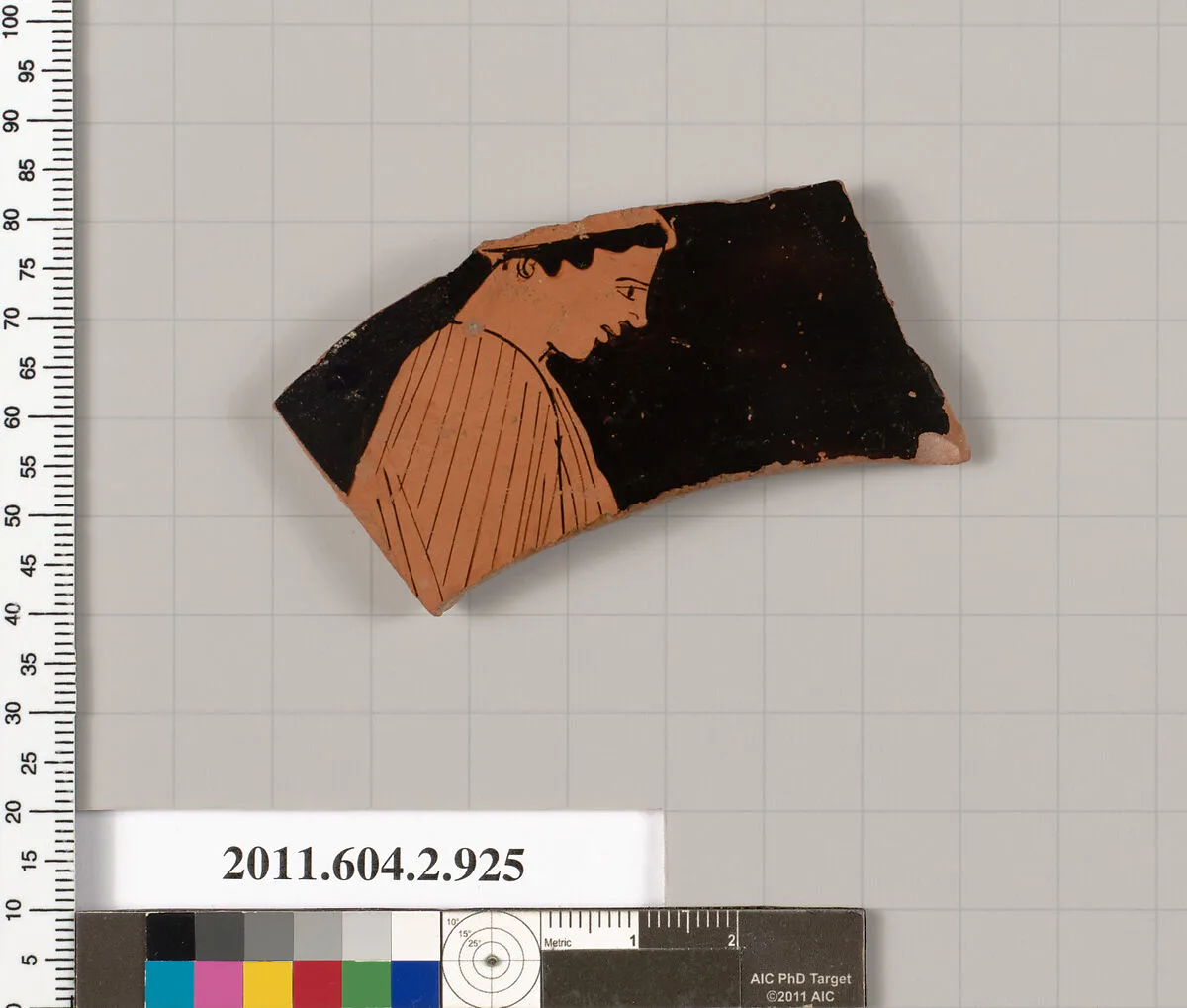 Terracotta fragment of a hydria: kalpis (water jar) — Unknown