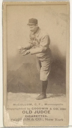 Thomas McCallum, Center Field, Minneapolis, from the Old Judge series (N172) for Old Judge Cigarettes