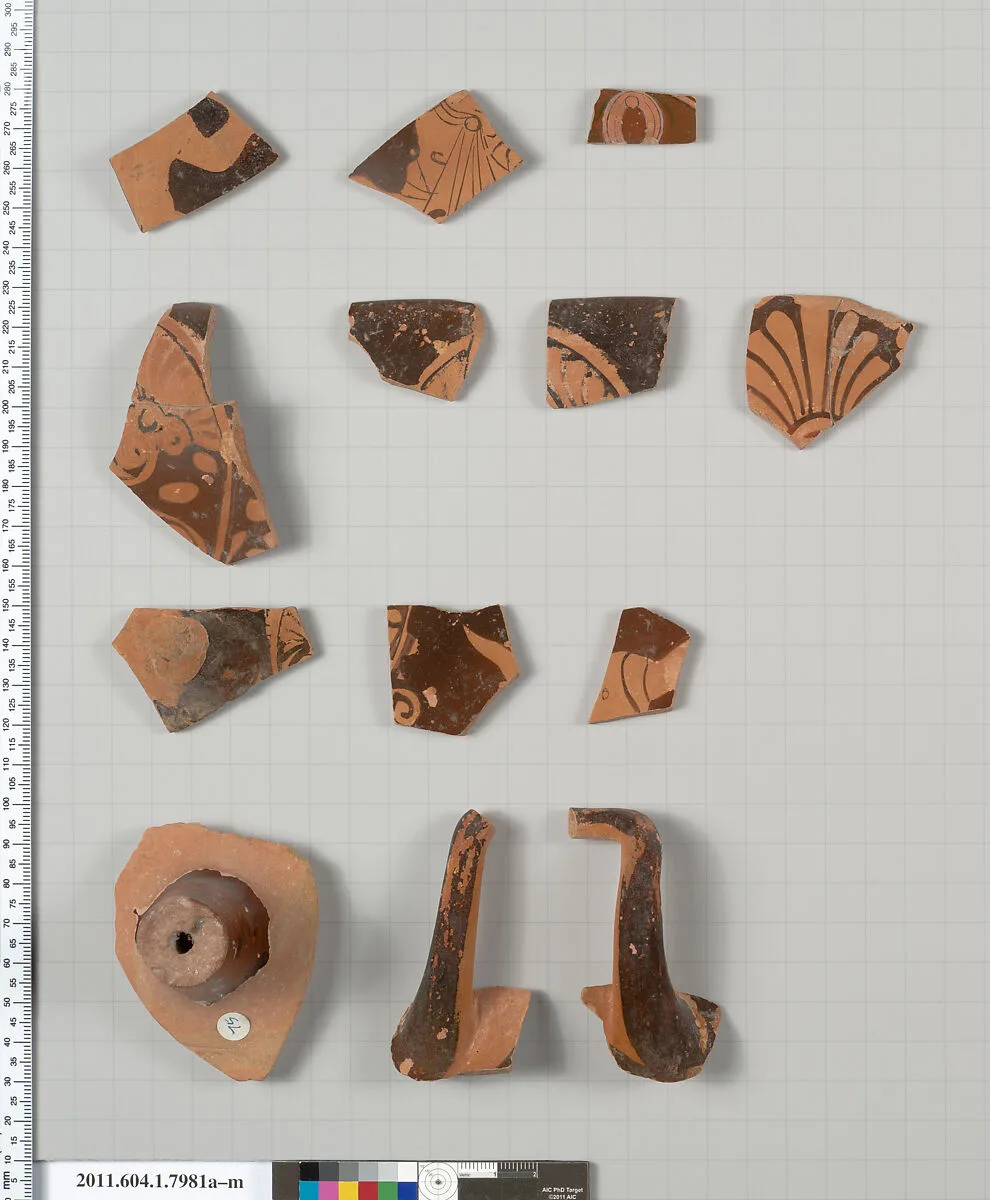 Terracotta fragments of a kylix (drinking cup) — Unknown