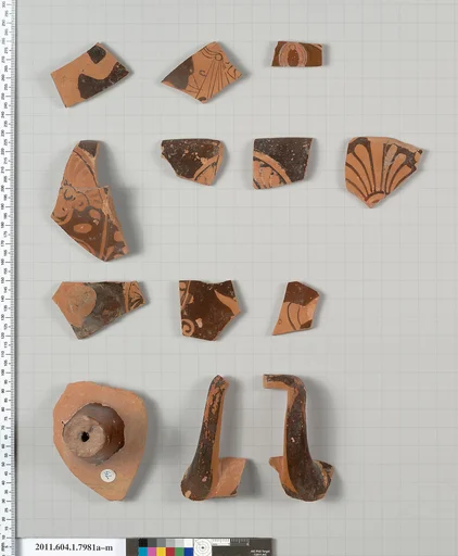 Terracotta fragments of a kylix (drinking cup)