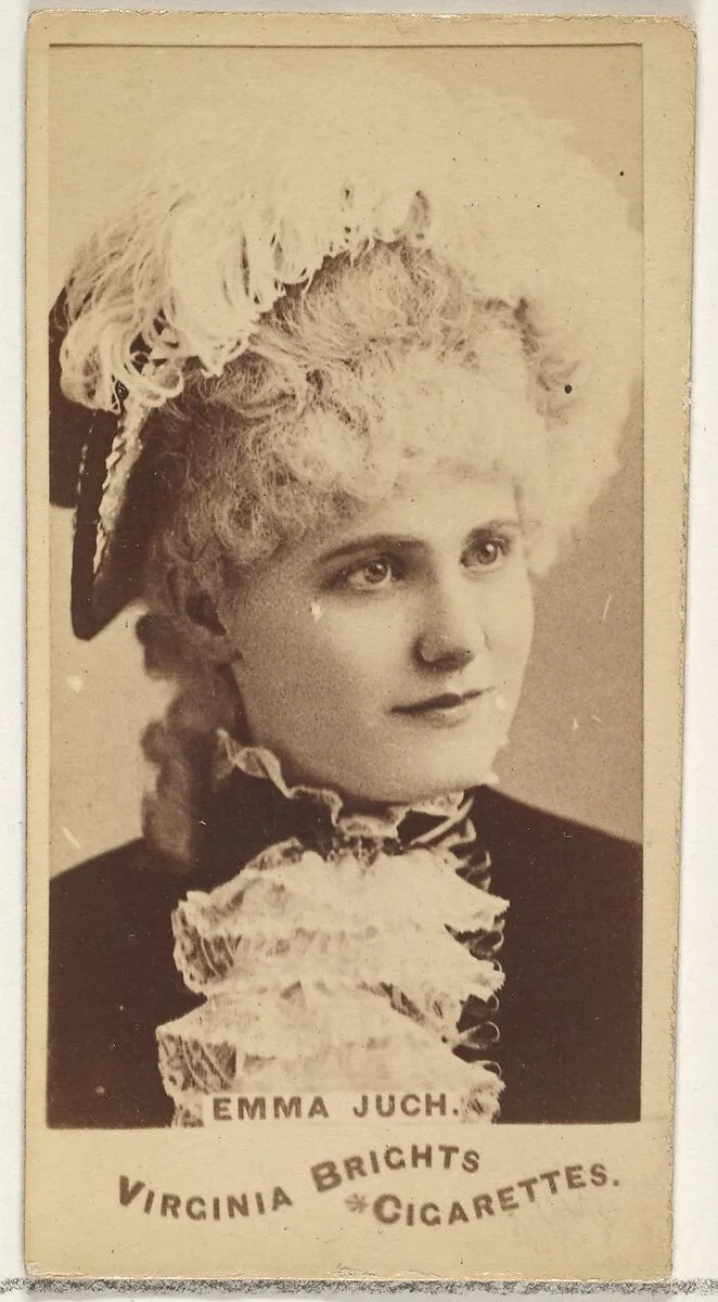 Emma Juch, from the Actors and Actresses series (N45, Type 1) for Virginia Brights Cigarettes — Allen & Ginter