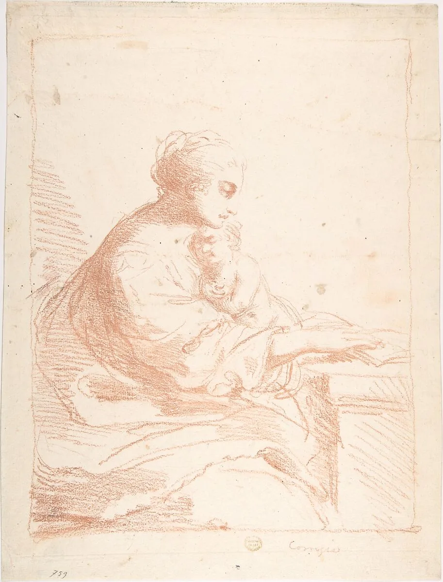 Mother and Child — Anonymous, Italian, Roman-Bolognese, 17th century