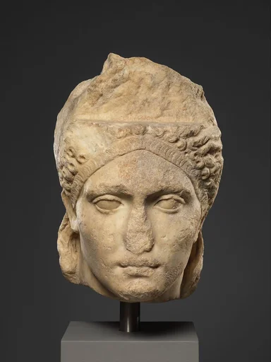 Over-life-sized marble portrait, probably of the empress Sabina