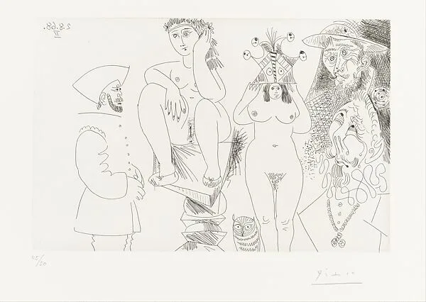 Two Women with an Owl, Don Quixote and a Conquistador, from 347 Suite — Pablo Picasso|Aldo and Piero Crommelynck|Galerie Louise Leiris