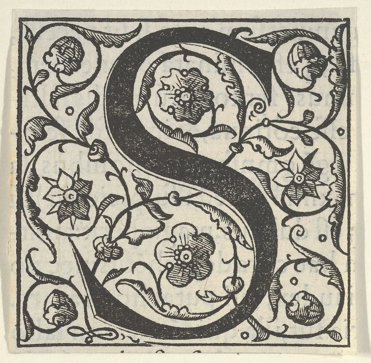 Initial letter S with garlands — Unknown