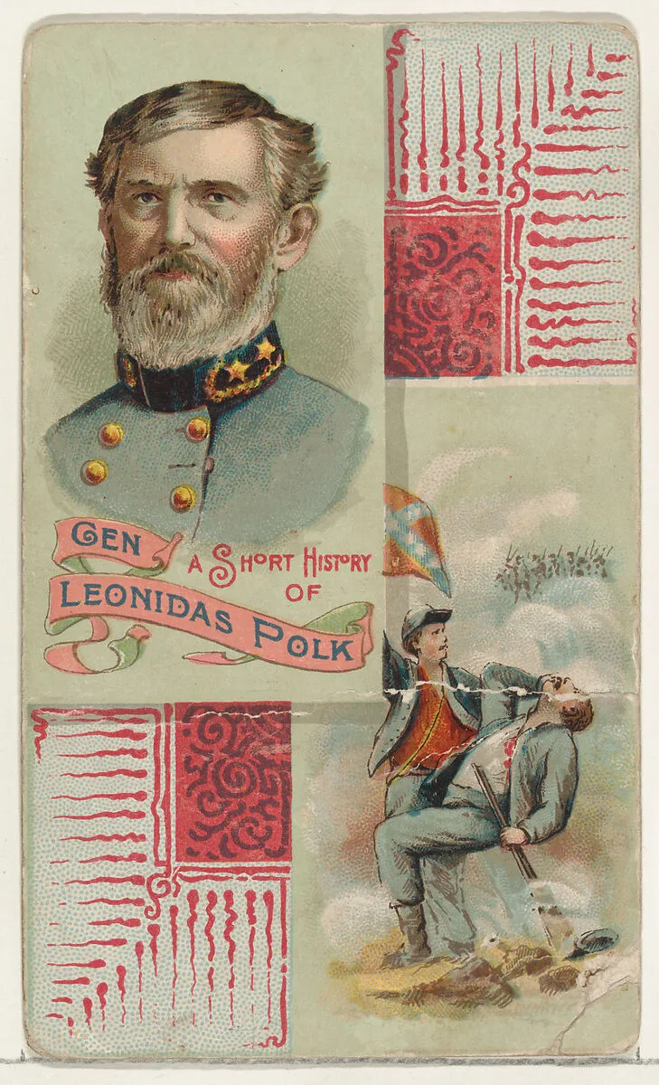 A Short History: General Leonidas Polk, from the Histories of Generals series (N114) issued by W. Duke, Sons & Co. to promote Honest Long Cut Smoking and Chewing Tobacco — Knapp & Company|W. Duke, Sons & Co.