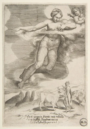 Juno watching Jupiter and Io, from "The Loves of the Gods"