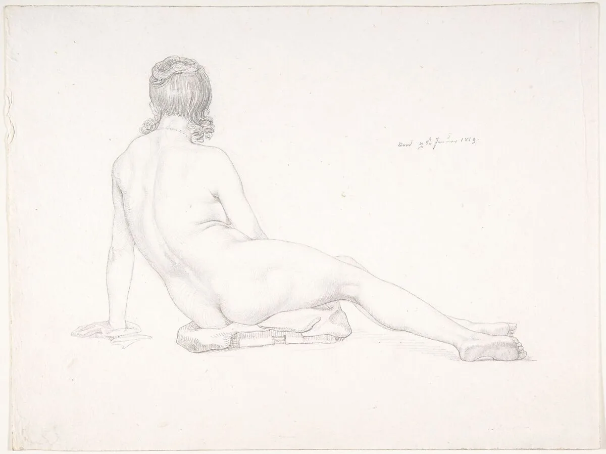 Seated Female Nude Seen from the Back — Samuel Amsler